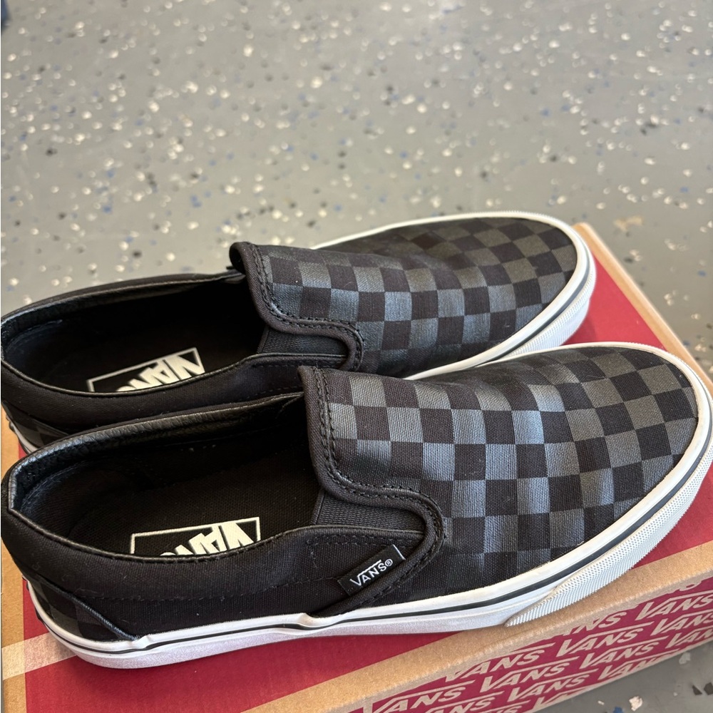 Vans Black Checkered Slip-On Shoes